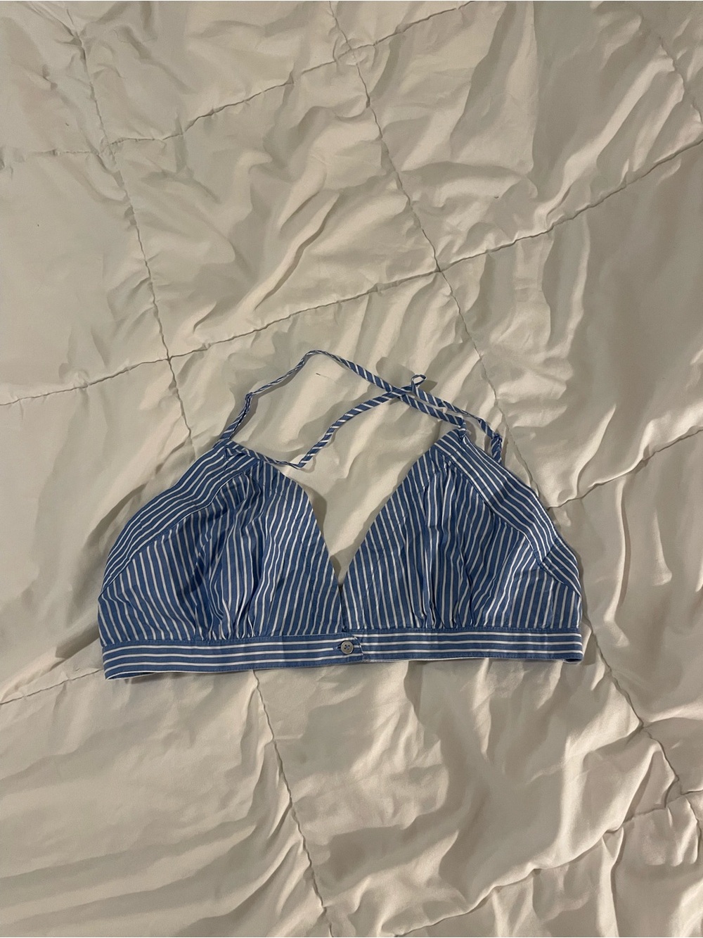 Anthro Blue and White Bralette
